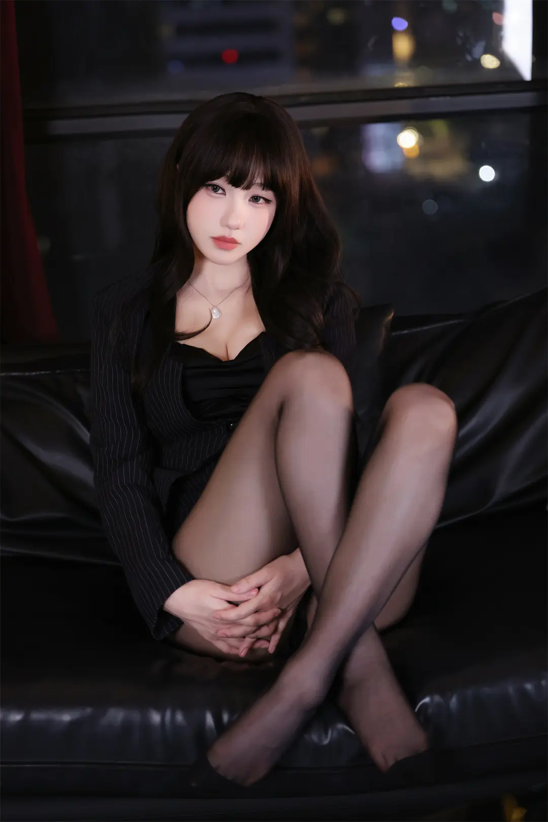 少女写真 黑蓝 棚拍照片@无影喵喵Ghost-米哈社