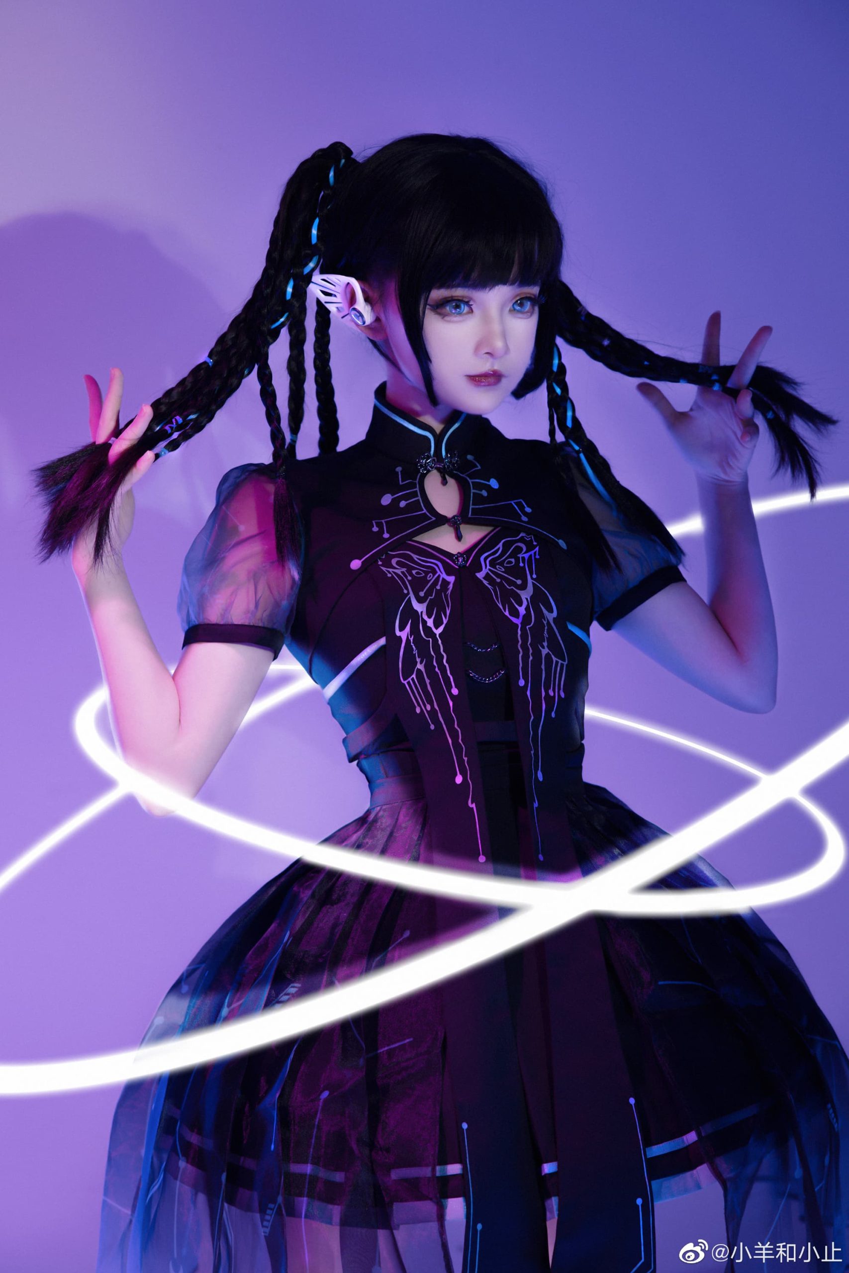 lolita 第一次尝试赛博朋克风～ 好酷！@小羊和小止-米哈社