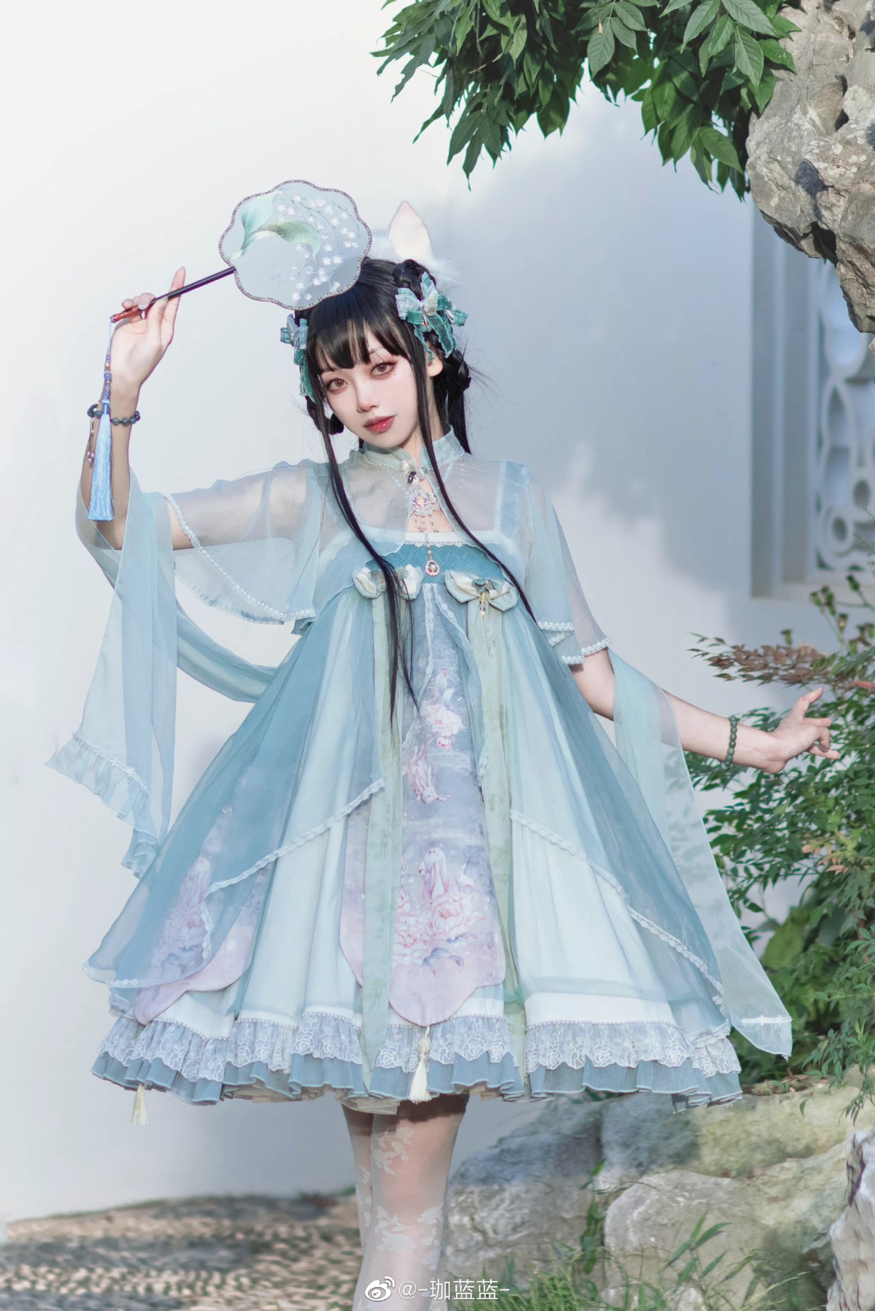 lolita装扮 江南可采莲～下一句是什么来着？@-珈蓝蓝--米哈社