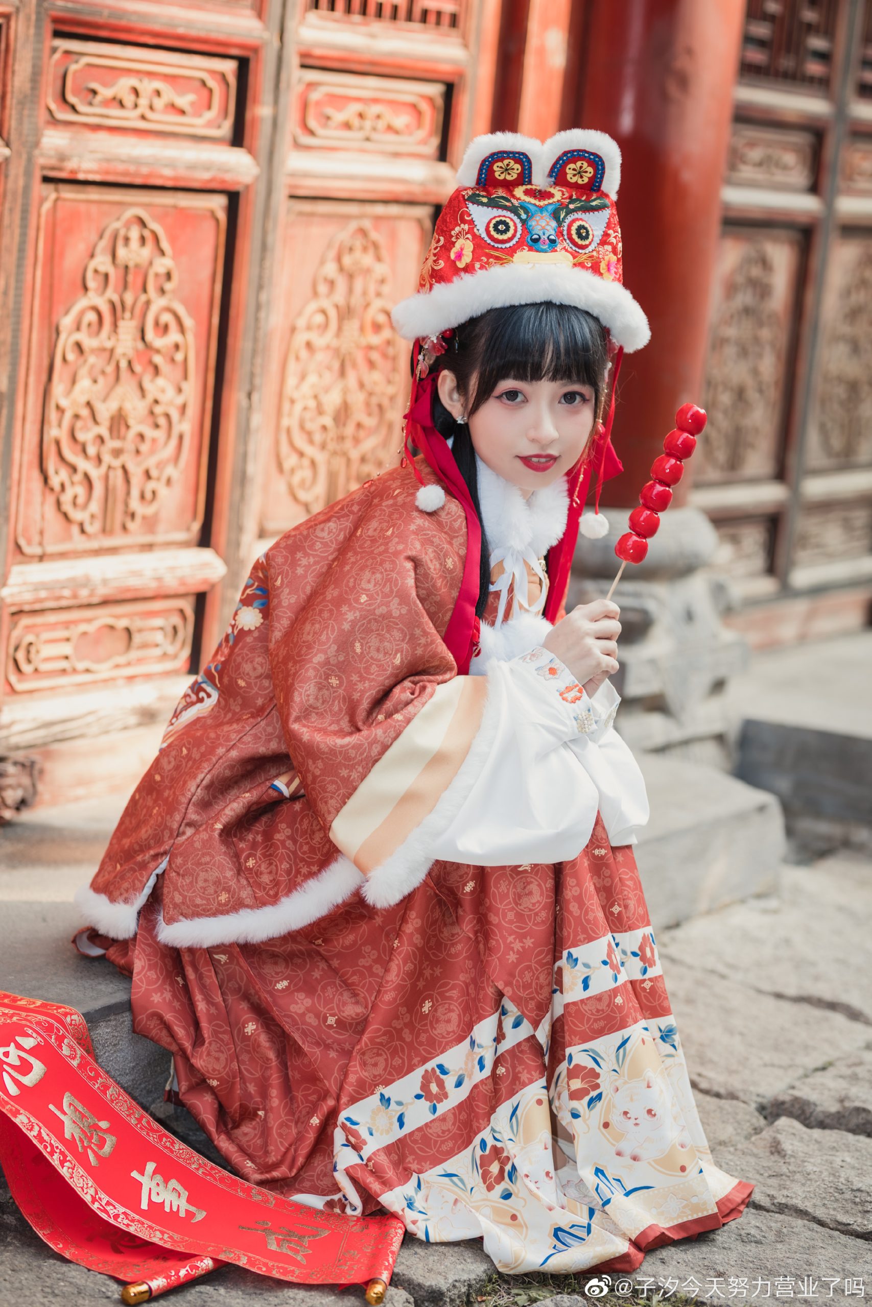 小虎娃来送祝福啦！汉服写真@子汐今天努力营业了吗-米哈社